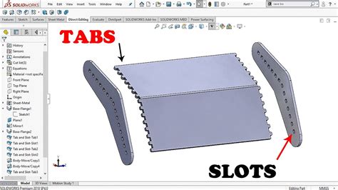 solidworks sheet metal tab and slot|solidworks add sheet metal tab.